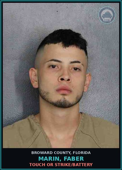 CCW arrest card for MARIN, FABER in Broward County: TOUCH OR STRIKE/BATTERY