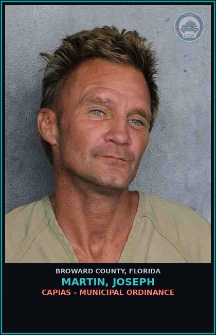 CCW arrest card for MARTIN, JOSEPH in Broward County: CAPIAS - MUNICIPAL ORDINANCE