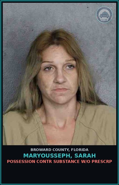 CCW arrest card for MARYOUSSEPH, SARAH in Broward County: UNLAWFUL POSSESS PERSONAL ID OF ANOTHR - 4 OR LESS