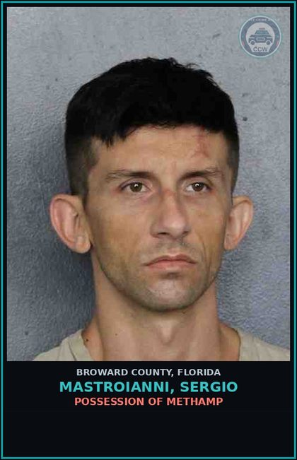 CCW arrest card for MASTROIANNI, SERGIO in Broward County: DRUG PARAPHERNALIA-POSSESS AND OR USE