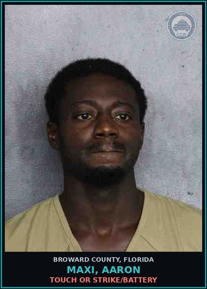 CCW arrest card for MAXI, AARON in Broward County: VIOL INJUNCTION PROTECTION DOMESTIC VIOLENCE