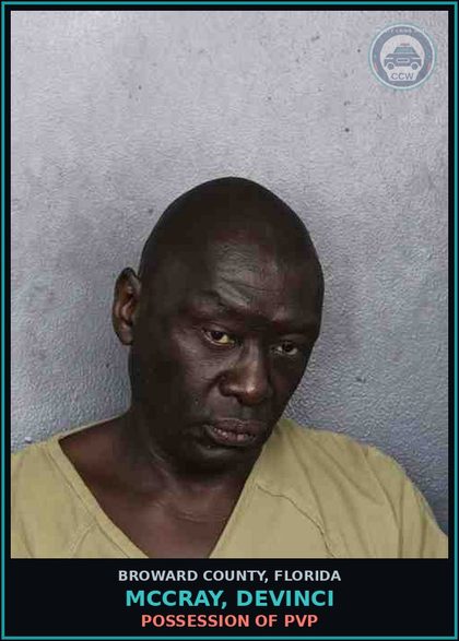 CCW arrest card for MCCRAY, DEVINCI in Broward County: POSSESSION OF PVP