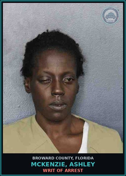 CCW arrest card for MCKENZIE, ASHLEY in Broward County: WRIT OF ARREST