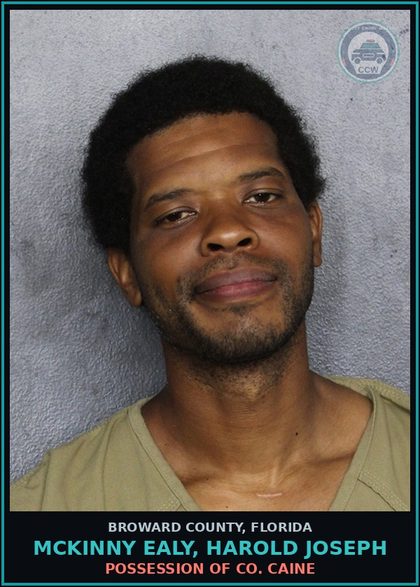 CCW arrest card for MCKINNY EALY, HAROLD JOSEPH in Broward County: POSSESSION OF COCAINE