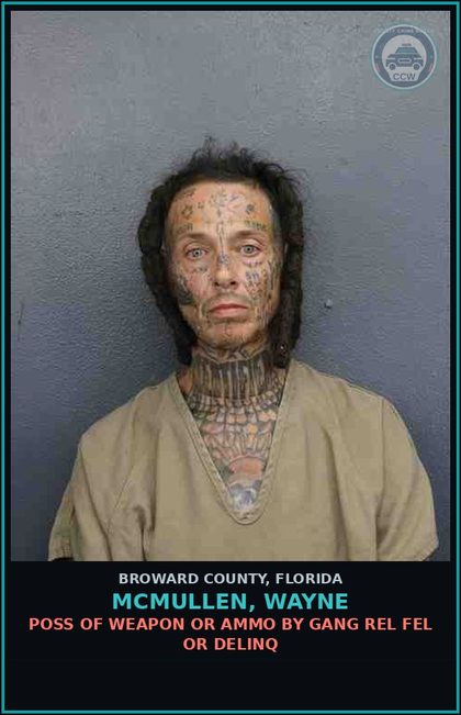 CCW arrest card for MCMULLEN, WAYNE in Broward County: POSSESS W/INTENT SELL MANUF DELIVER COCAINE