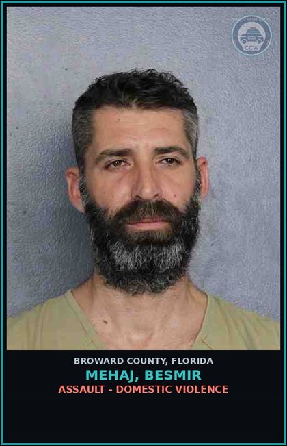 CCW arrest card for MEHAJ, BESMIR in Broward County: INTIMIDATION-WRITE SEND THREAT TO KILL OR INJURE
