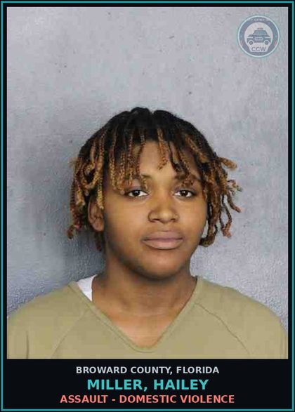 CCW arrest card for MILLER, HAILEY in Broward County: ASSAULT - DOMESTIC VIOLENCE
