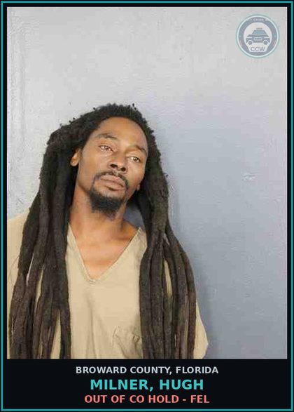 CCW arrest card for MILNER, HUGH in Broward County: OUT OF CO HOLD - FEL