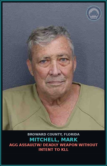 CCW arrest card for MITCHELL, MARK in Broward County: AGG ASSAULTW/ DEADLY WEAPON WITHOUT INTENT TO KILL