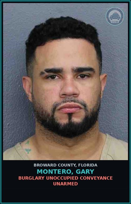 CCW arrest card for MONTERO, GARY in Broward County: PETIT THEFT-2ND DEGREE - 1ST OFFENSE