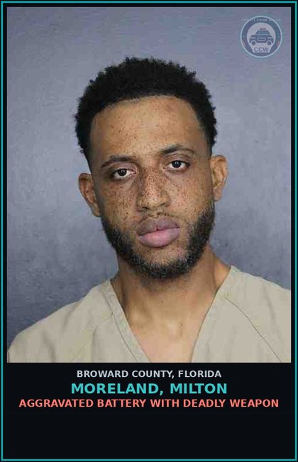 CCW arrest card for MORELAND, MILTON in Broward County: AGGRAVATED BATTERY WITH DEADLY WEAPON
