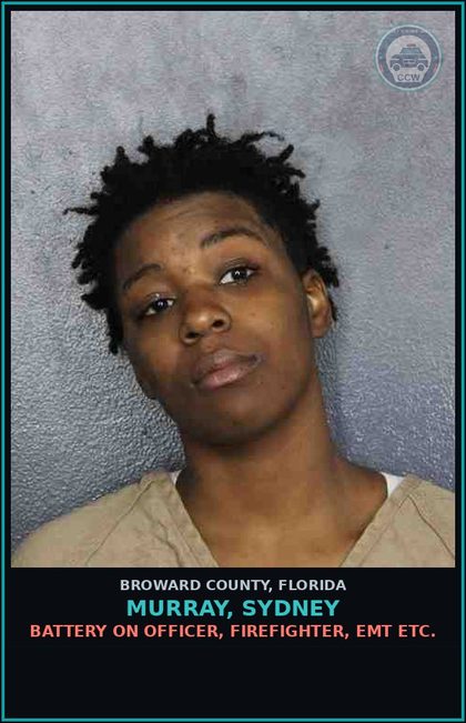 CCW arrest card for MURRAY, SYDNEY in Broward County: BATTERY ON OFFICER, FIREFIGHTER, EMT ETC.