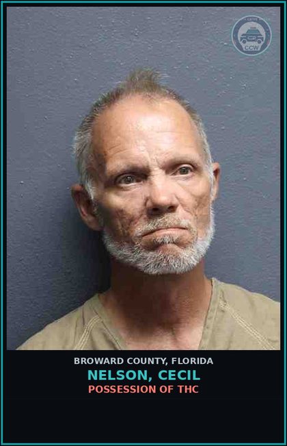 CCW arrest card for NELSON, CECIL in Broward County: POSSESSION OF THC
