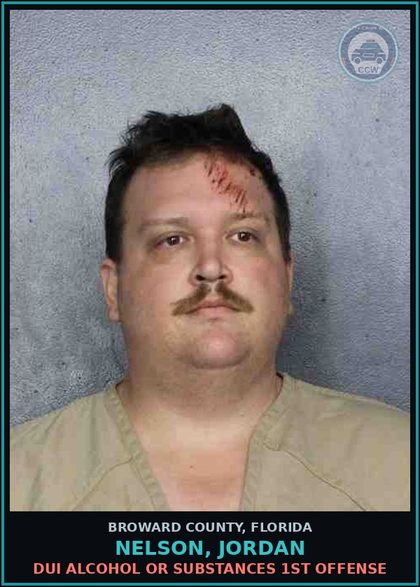 CCW arrest card for NELSON, JORDAN in Broward County: DUI ALCOHOL OR DRUGS  1ST OFFENSE