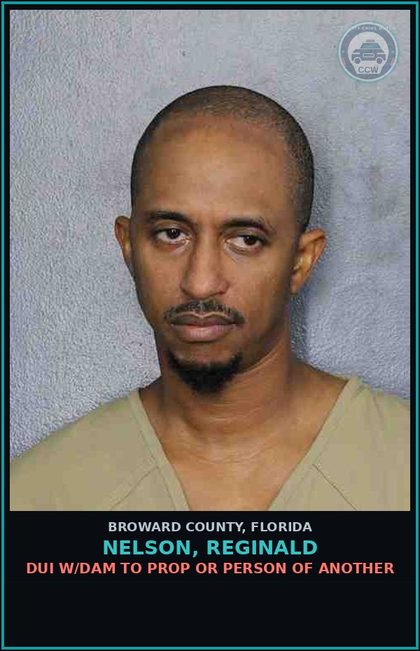 CCW arrest card for NELSON, REGINALD in Broward County: DUI W/DAM TO PROP OR PERSON OF ANOTHER