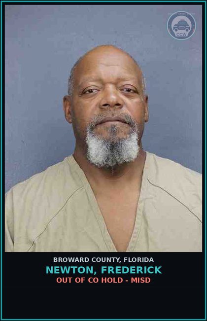 CCW arrest card for NEWTON, FREDERICK in Broward County: OUT OF CO HOLD - MISD