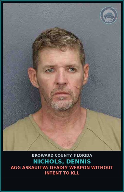 CCW arrest card for NICHOLS, DENNIS in Broward County: TOUCH OR STRIKE/BATTERY/DOMESTIC VIOL