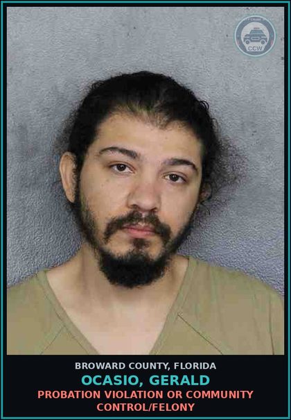 CCW arrest card for OCASIO, GERALD in Broward County: DRIVE WHILE LICENSE SUSPENDED - FIRST OFFENSE