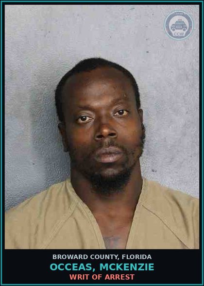 CCW arrest card for OCCEAS, MCKENZIE in Broward County: WRIT OF ARREST
