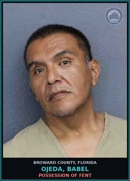 CCW arrest card for OJEDA, BABEL in Broward County: POSSESSION OF Fent 