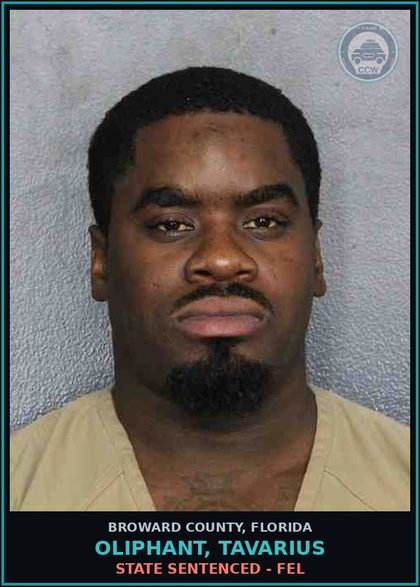 CCW arrest card for OLIPHANT, TAVARIUS in Broward County: STATE SENTENCED - FEL