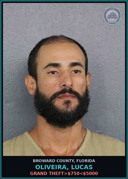 CCW arrest card for OLIVEIRA, LUCAS in Broward County: PASS FORGED-ALTERED BILL OR PROMISSORY NOTE