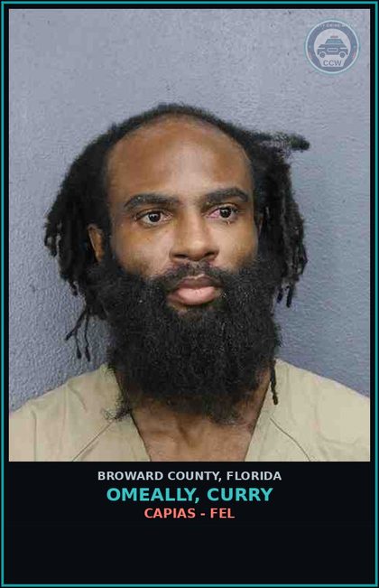 CCW arrest card for OMEALLY, CURRY in Broward County: CAPIAS - FEL