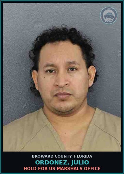 CCW arrest card for ORDONEZ, JULIO in Broward County: HOLD FOR US MARSHALS OFFICE