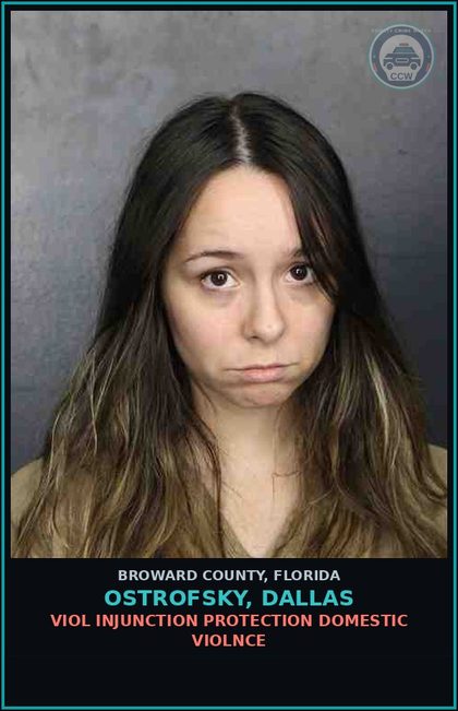 CCW arrest card for OSTROFSKY, DALLAS in Broward County: VIOL INJUNCTION PROTECTION DOMESTIC VIOLNCE