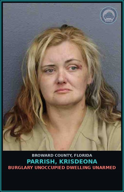 CCW arrest card for PARRISH, KRISDEONA in Broward County: PETIT THEFT-2ND DEGREE - 1ST OFFENSE