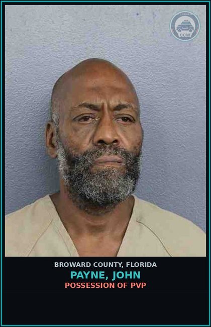 CCW arrest card for PAYNE, JOHN in Broward County: DELIVER COCAINE W/IN 1000' SCHOOL/CH CARE/PARK