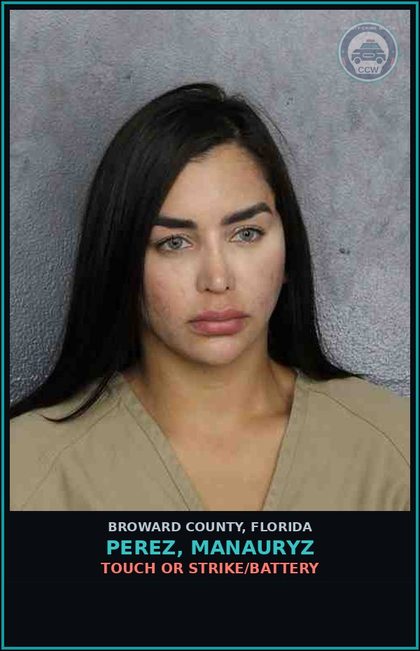 CCW arrest card for PEREZ, MANAURYZ in Broward County: TOUCH OR STRIKE/BATTERY