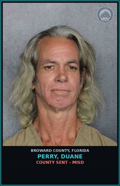 CCW arrest card for PERRY, DUANE in Broward County: COUNTY SENT - MISD