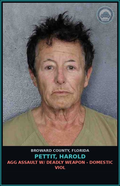 CCW arrest card for PETTIT, HAROLD in Broward County: AGG ASSAULT W/ DEADLY WEAPON - DOMESTIC VIOL