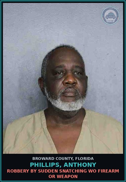 CCW arrest card for PHILLIPS, ANTHONY in Broward County: BATTERY/ 2ND OR SUBSEQUENT OFFENSE