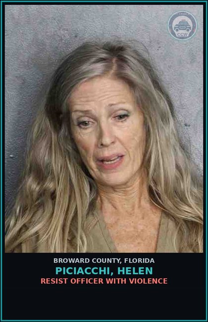 CCW arrest card for PICIACCHI, HELEN in Broward County: FALSE ID GIVEN TO LEO