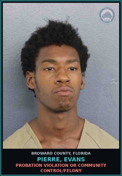 CCW arrest card for PIERRE, EVANS in Broward County: FALSE ID GIVEN TO LEO