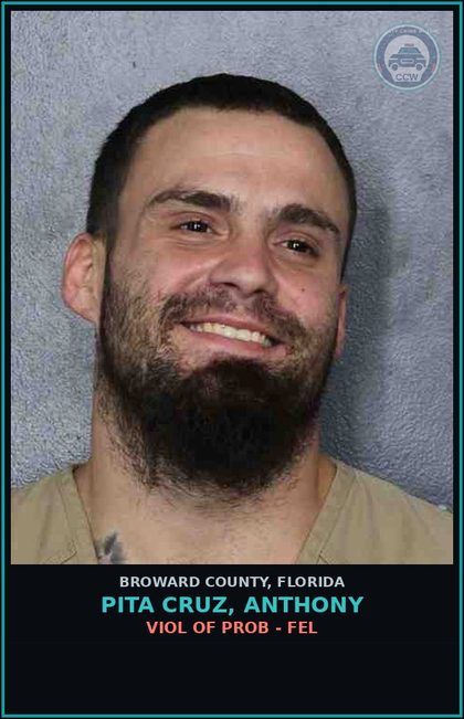 CCW arrest card for PITA CRUZ, ANTHONY in Broward County: VIOL OF PROB - FEL