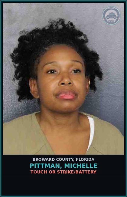 CCW arrest card for PITTMAN, MICHELLE in Broward County: MISSILE INTO DWELLING VEH BUILDING OR AIRCRAFT