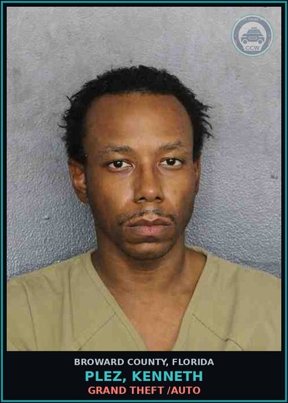 CCW arrest card for PLEZ, KENNETH in Broward County: GRAND THEFT /AUTO