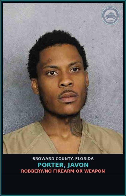 CCW arrest card for PORTER, JAVON in Broward County: BURGLARY/WITH ASSAULT OR BATTERY