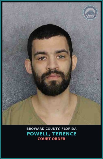 CCW arrest card for POWELL, TERENCE in Broward County: COURT ORDER