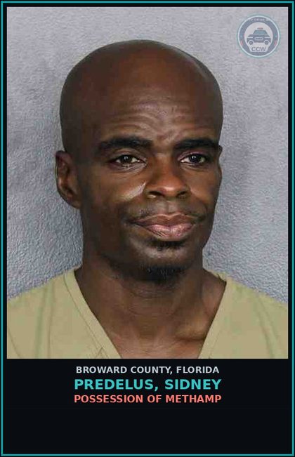 CCW arrest card for PREDELUS, SIDNEY in Broward County: POSSESSION OF Methamp