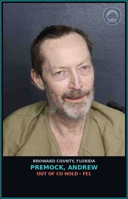CCW arrest card for PREMOCK, ANDREW in Broward County: OUT OF CO HOLD - FEL