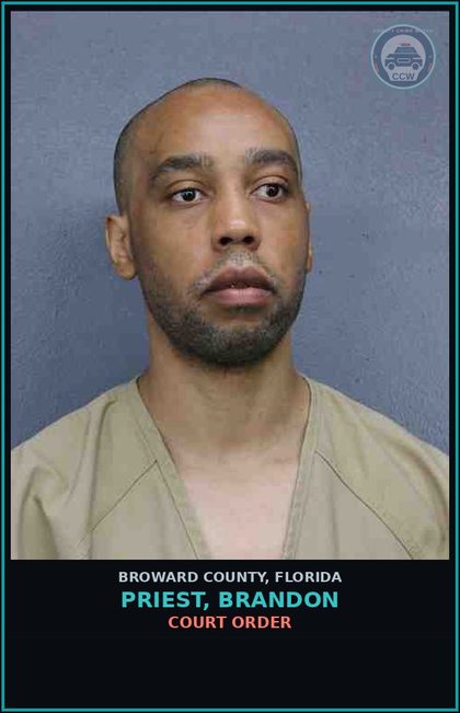 CCW arrest card for PRIEST, BRANDON in Broward County: COURT ORDER