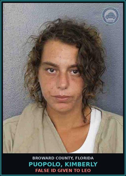 CCW arrest card for PUOPOLO, KIMBERLY in Broward County: FALSE ID GIVEN TO LEO