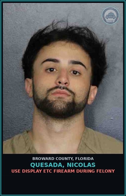 CCW arrest card for QUESADA, NICOLAS in Broward County: POSSESSION OF COCAINE