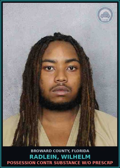CCW arrest card for RADLEIN, WILHELM in Broward County: POSSESS W/INTENT SELL MANUF DELIVER Canna