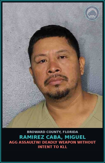 CCW arrest card for RAMIREZ CABA, MIGUEL in Broward County: IMM FED HLD