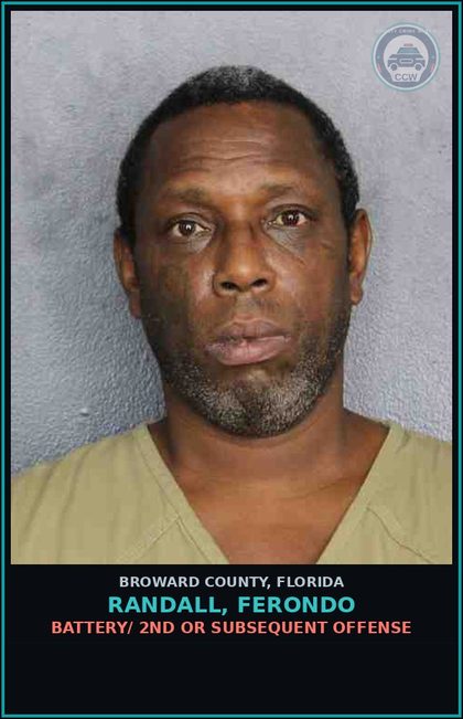 CCW arrest card for RANDALL, FERONDO in Broward County: VIOL INJUNCTION PROTECTION DOMESTIC VIOLENCE
